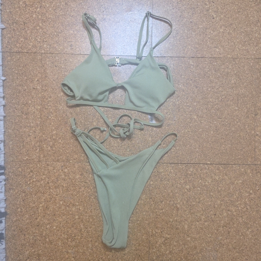 Women's Green Bralette Bikini Top